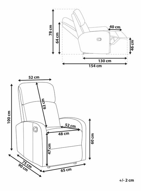 Relax fotel Virtudosa (fekete) 