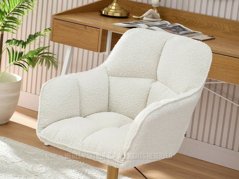 Kreslo Island (krémová + zlatá)