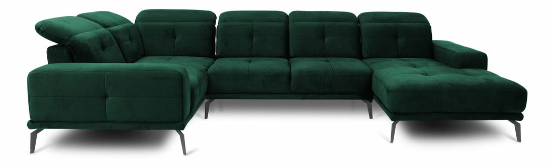 Kutna garnitura u obliku slova U- Nicolette (zelena) (L)