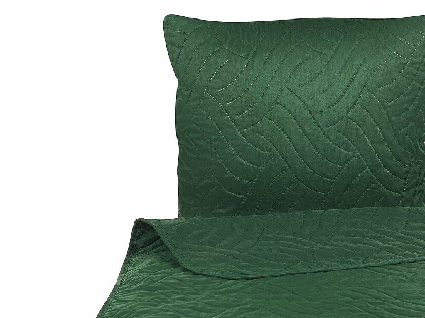 Set cuvertură pat și 2 perne 220 x 240 cm Bent (verde)