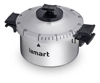 Kuchynský budík Lamart Fan hrniec (strieborná)
