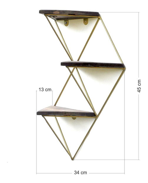 Dekoratív falipolc Duvelo 18 (dió + arany) 