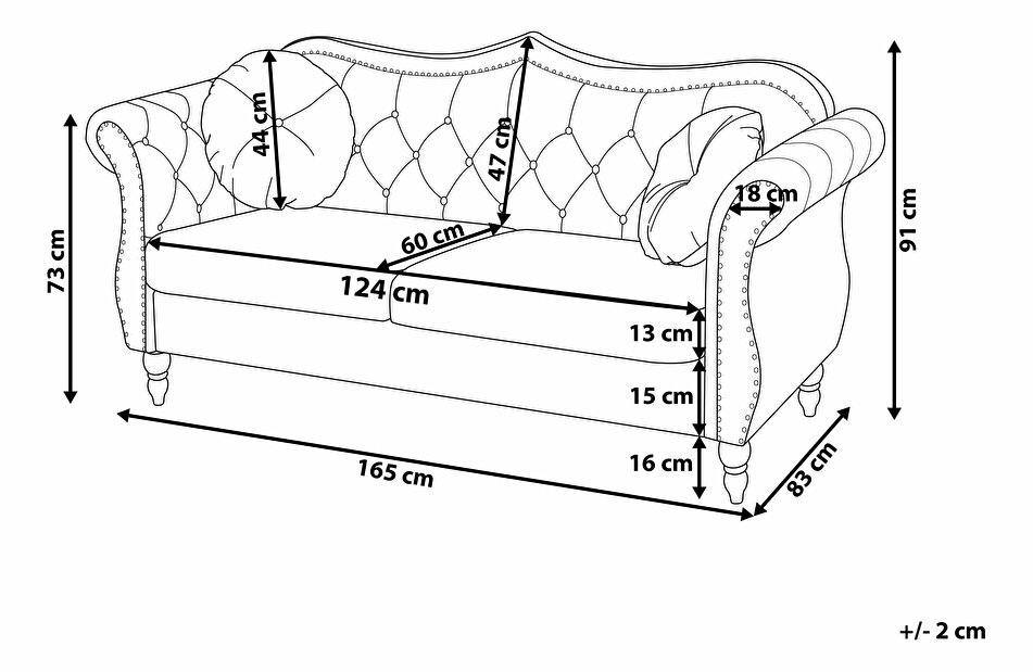 Sofa dvosjed Stege (plava)