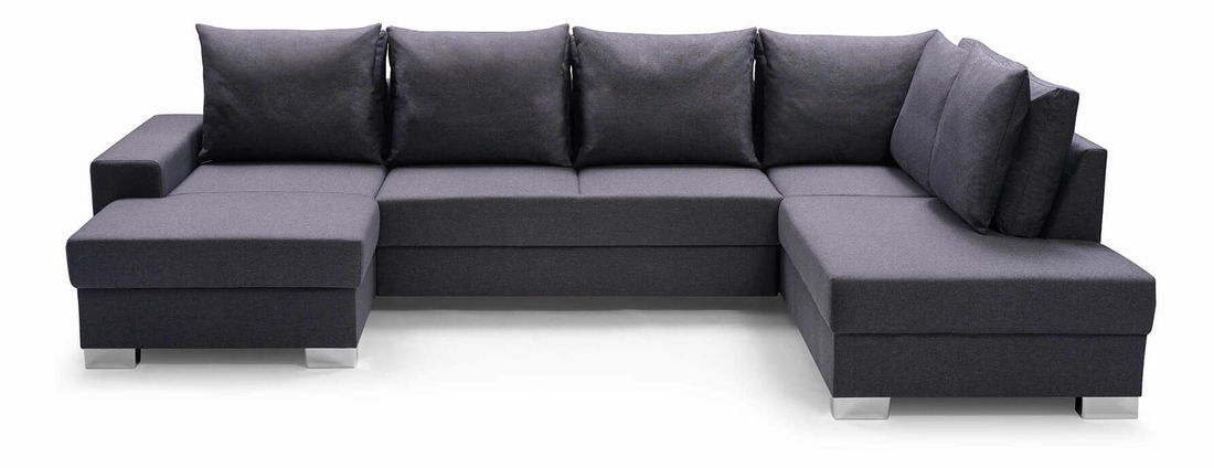 Rohová sedačka v tvare U Olympia (tmavosivá) (P)