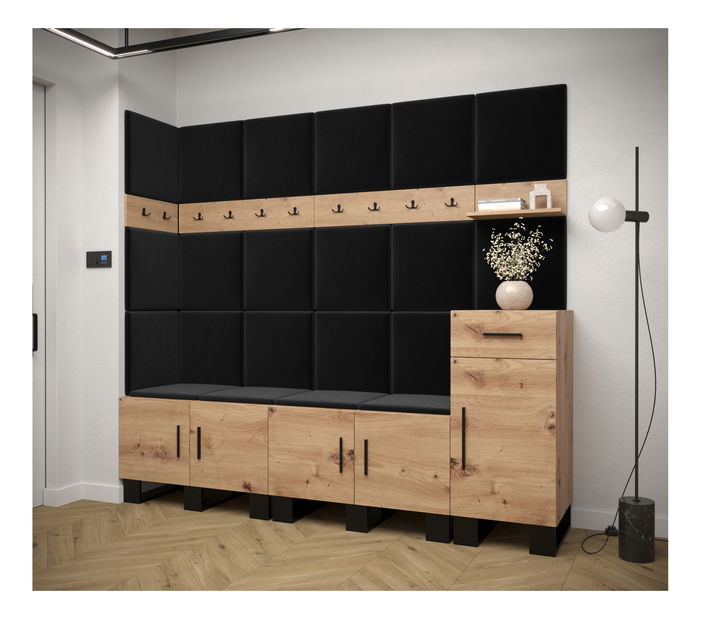 Előszobabútor Amanda 9 (artisan tölgy + fekete)