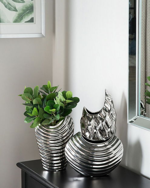 Vază HARDALES 35 cm (sticlă laminat) (argintiu)