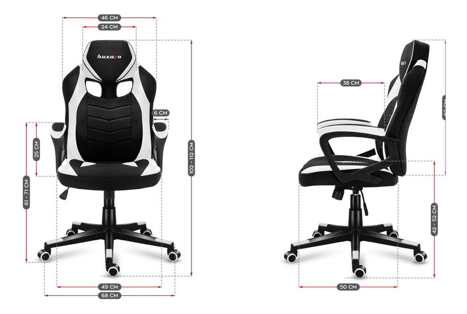 Herné kreslo Fusion 2.5 (čierna + biela)