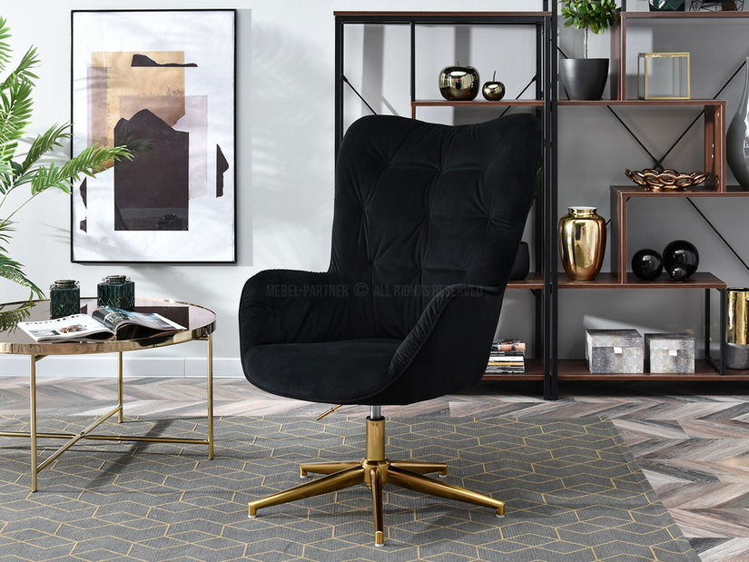 Kreslo Meryl (čierna + zlato)