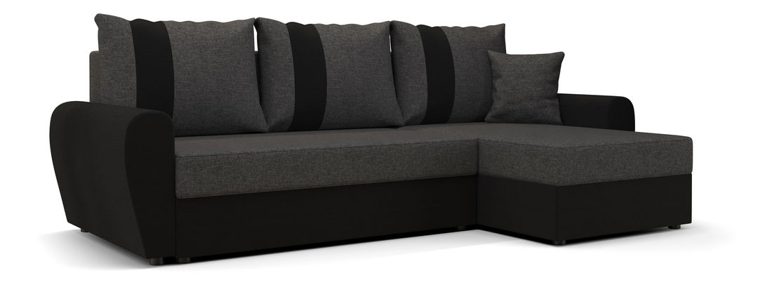 Colțar Daven L (gri + Negru) (D)