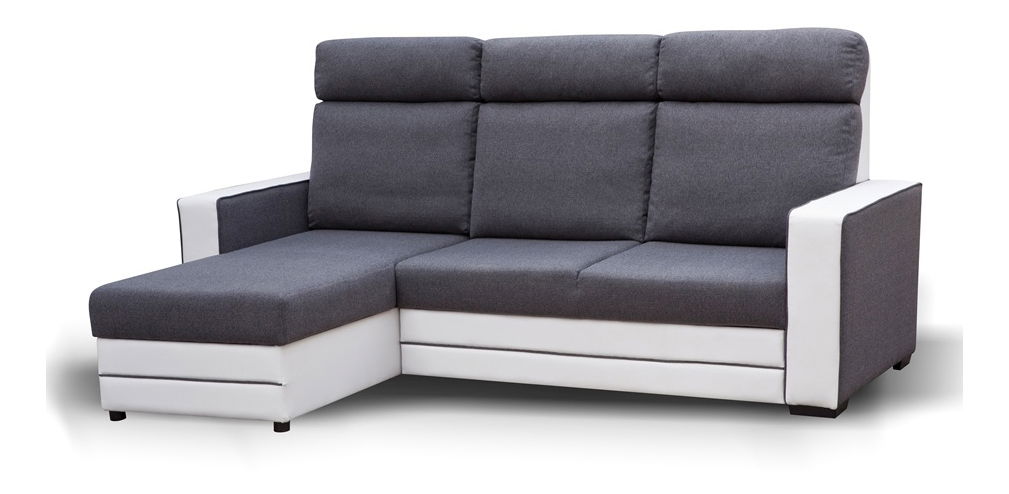 Sarok kanapé Malva (szürke + fehér) (B)