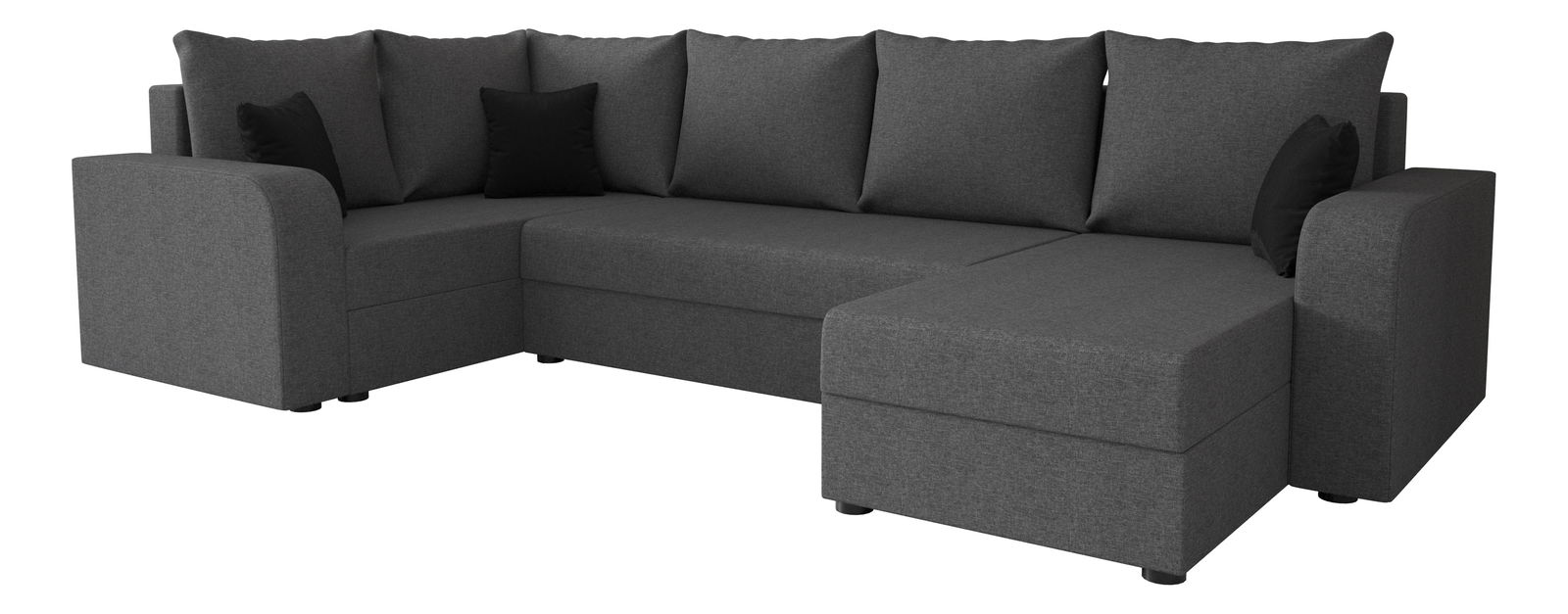 Kutna garnitura u obliku slova U Harmony Long (tamnosiva + crna) (L)