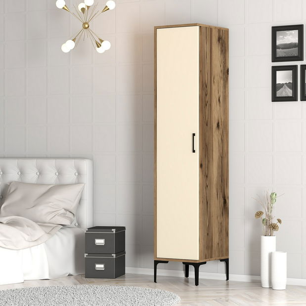 Ruhásszekrény Kiara S (dió + krém)