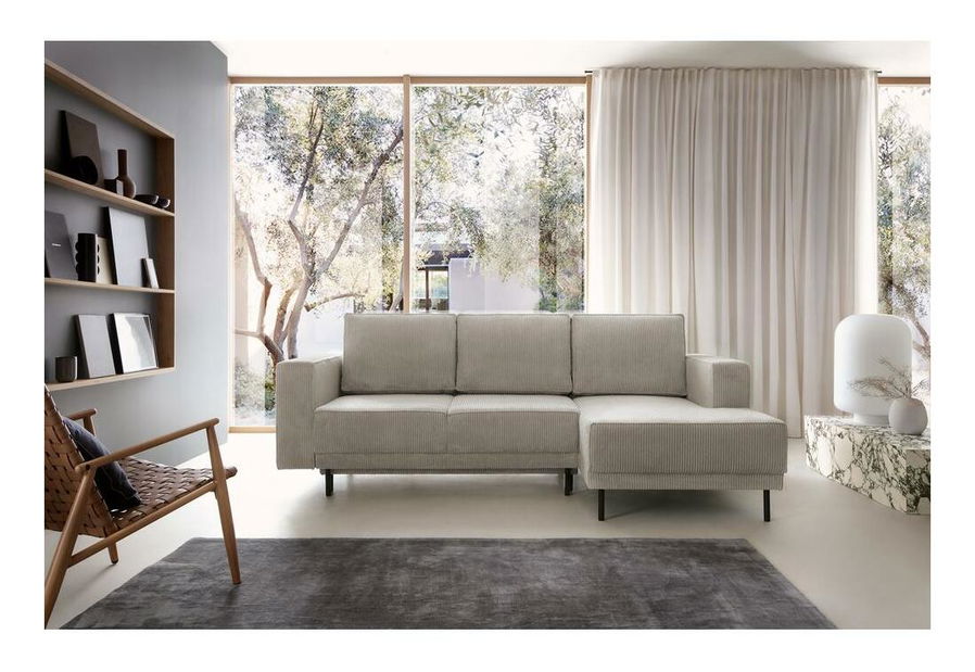 Sarokkanapé Rodriguez mini (J) (sötét bézs + fekete)