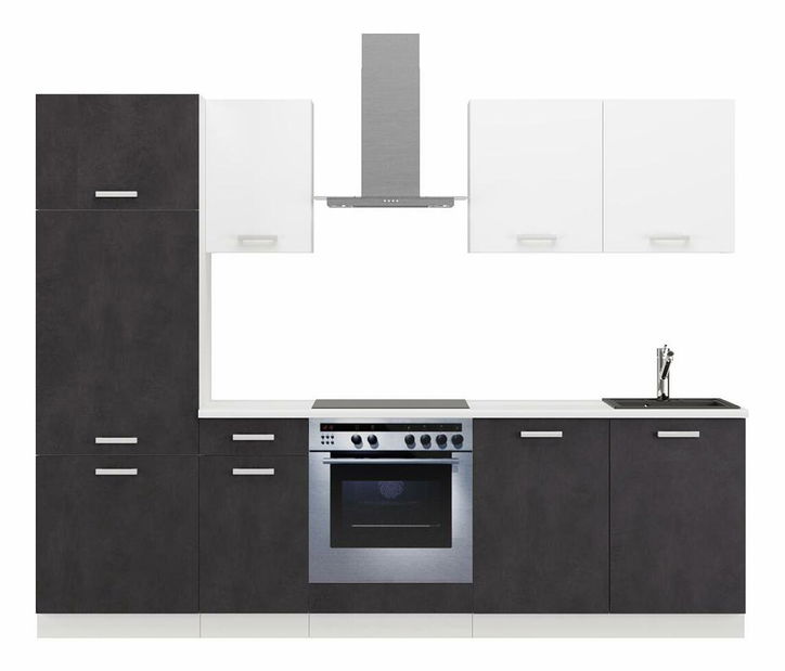 Kuchynská linka 260 cm Tonislav Matera Biela 260 (matera + biela)