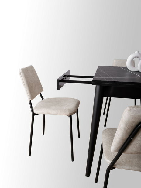 Széthúzható étkezőasztal Totento (fekete)