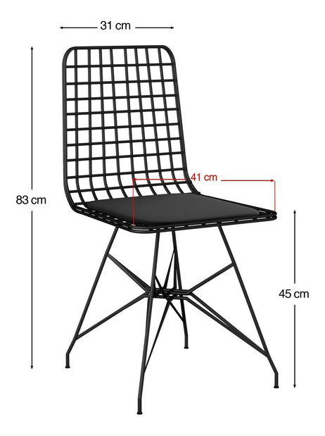 Set 2ks. jedálenských stoličiek Pukobo 1 (čierna) 