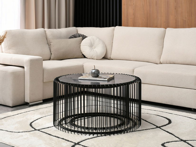 Stolić za kavu Nils M (sivi mramor + crna)