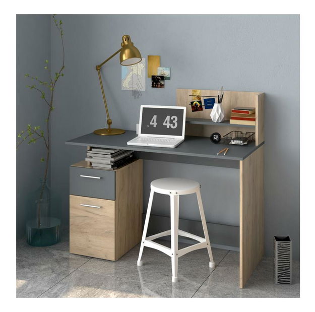 PC stolić Potentes (hrast artisan + grafit)