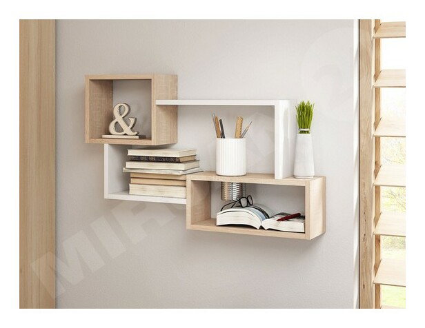 Polica Cygni 005 (dub sonoma + biela) *výpredaj