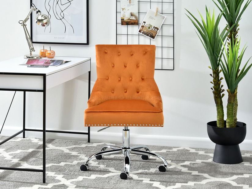 Stolička Sonia (oranžová + chrómová)