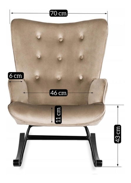 Fotelja za ljuljanje Especula (bež) 