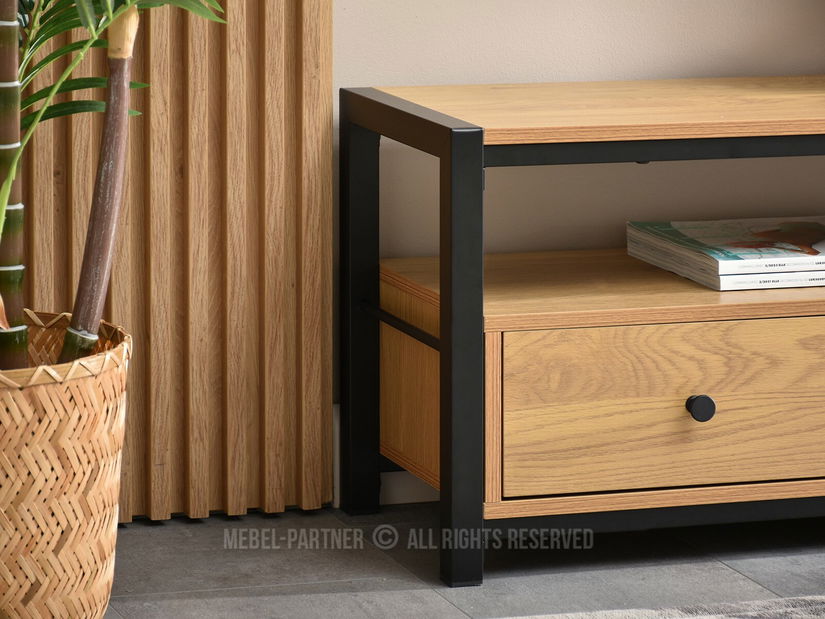 TV stolík/skrinka Elena (dub + čierna)