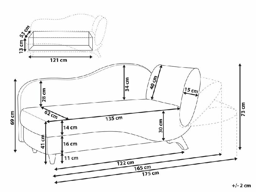 Canapea/Divan Merry (gri deschis) (D)