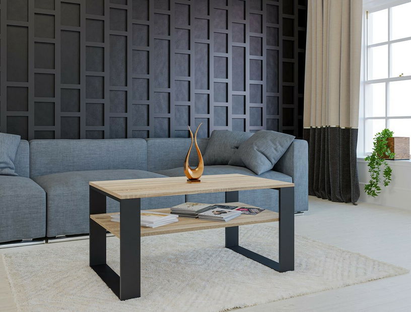 Konferenčný stolík Maduro 2 (dub sonoma + čierna)