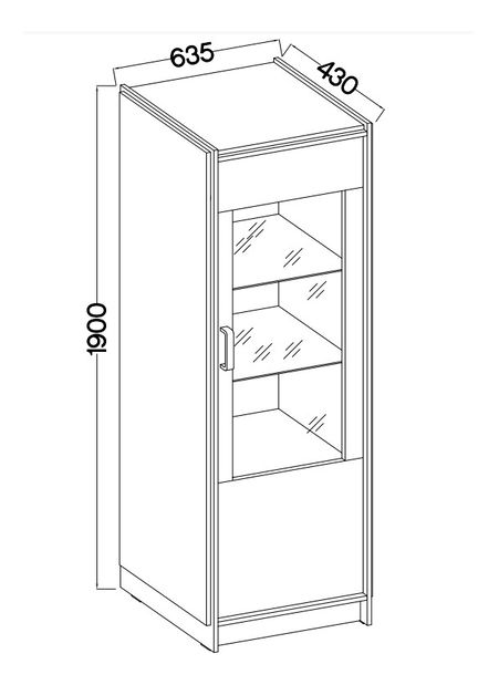 Vitrină înaltă Kari 131