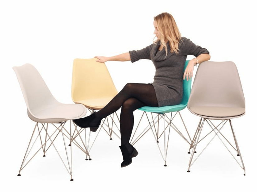 Étkezőszék Metal (fehér textilbőr)