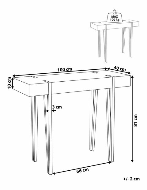 Măsuță Aden (lemn închis)