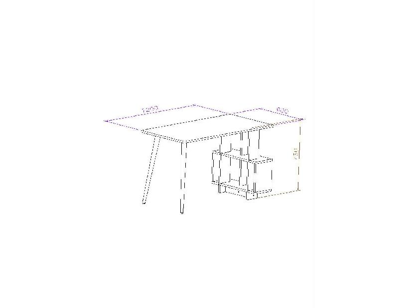 Masă de scris Mavade 6 (Nuc + alb) 