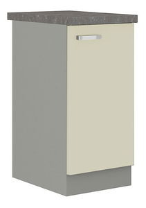 Dulap inferior bucătărie Milo 40 D 1F BB (gri + crem lucios)