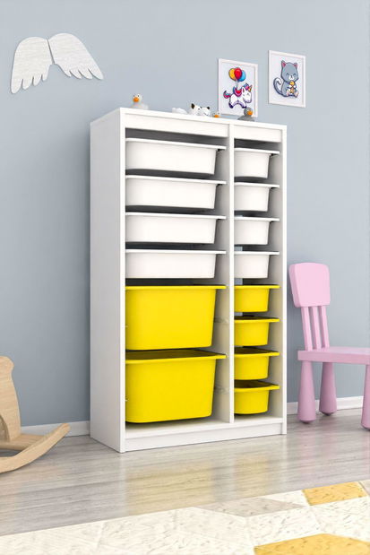 Organizator za igračke Dremonka 6 (bijela + žuta)