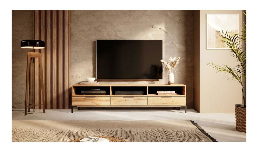 Masă TV Ricko (cu iluminat) (stejar wotan)