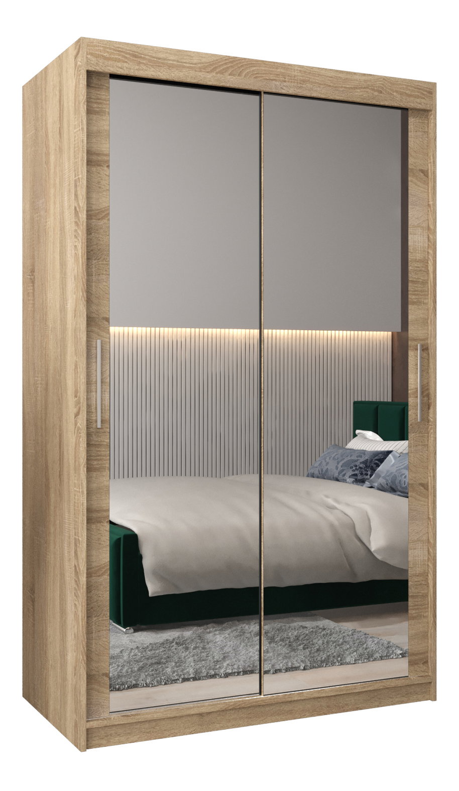 Šatníková skriňa 120 cm Toki 3 (Dub sonoma + Dub sonoma)