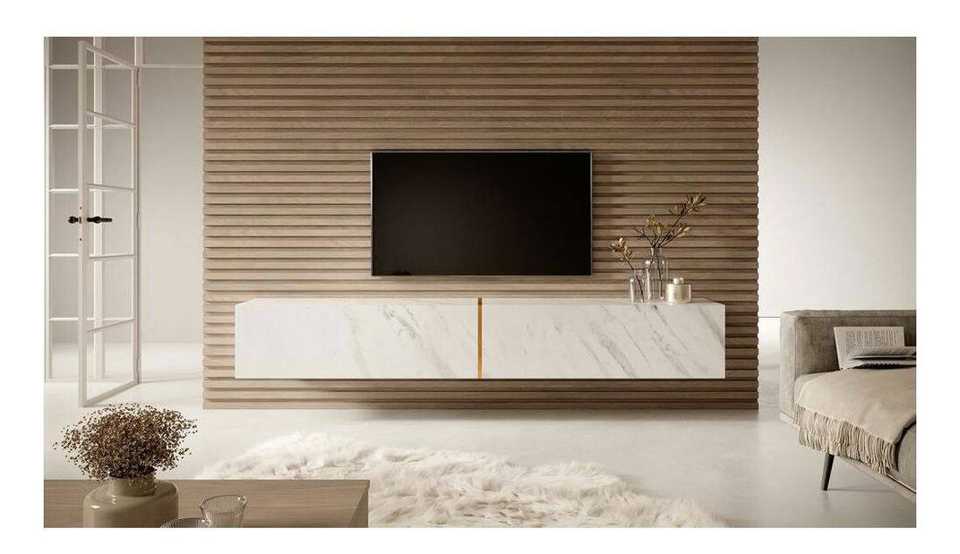 Masă TV Bakira 200 (marmiură alb)