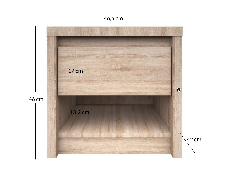 Nočný stolík Noella (dub sonoma)