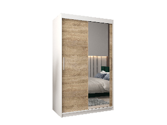 Ormar za garderobu 120 cm Toki 2 (bijela mat + hrast sonoma)