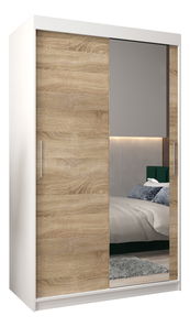 Ruhásszekrény 120 cm Toki 2 (matt fekete + szonoma tölgy)