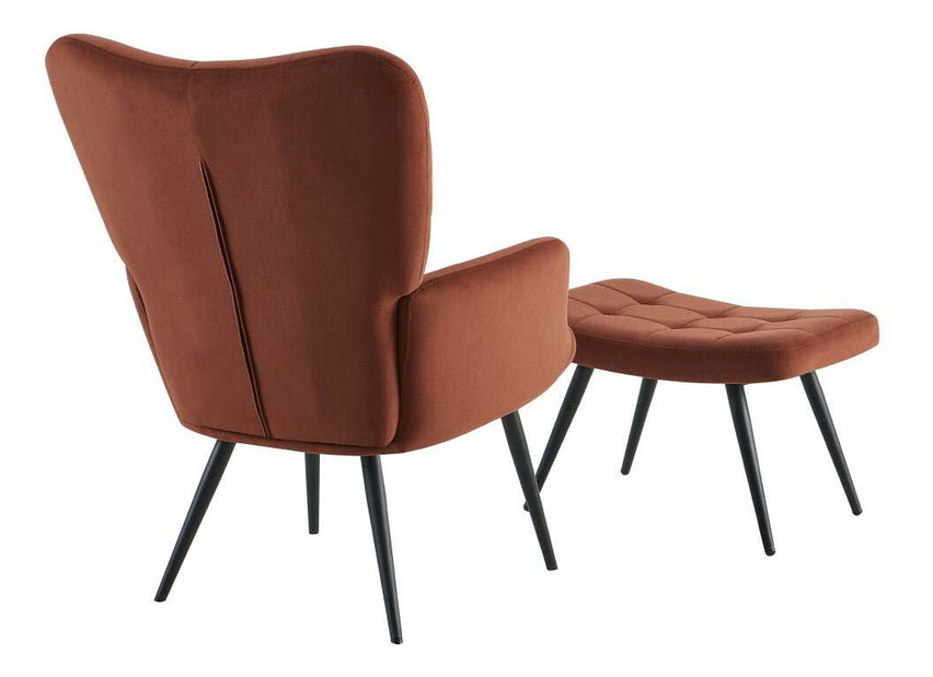 Fotel lábtartóval Halago (barna + fekete) 