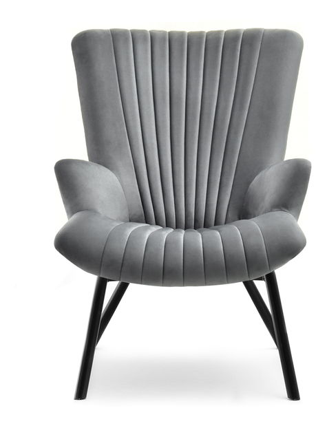 Dizajnové kreslo Lanzaris (sivá + zlatá)