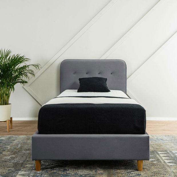 Pat de o persoană 90 cm Dictador (gri închis) (cu somieră)