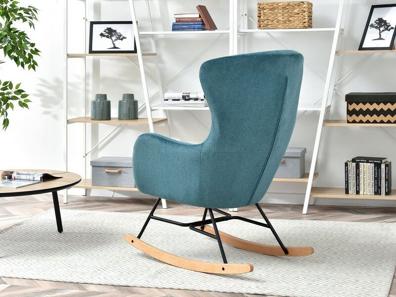 Kreslo Nesia (tyrkysová + buk čierny)