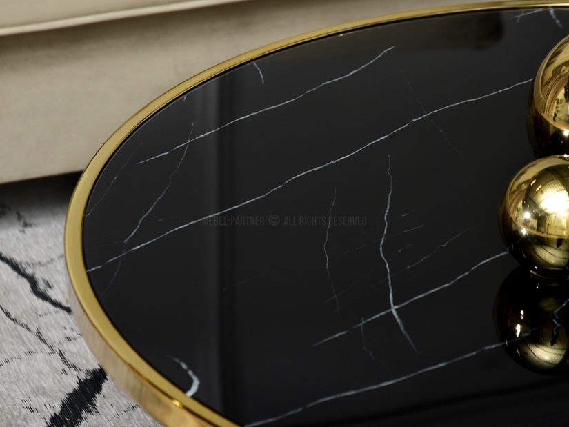 Dohányzóasztal Armin Xl (fekete márvány + arany)
