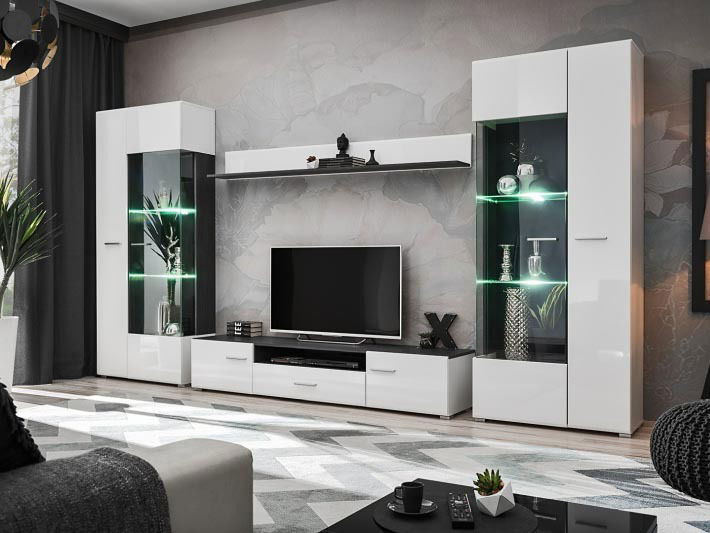 Set za dnevni boravak Solla (bijela + crna)