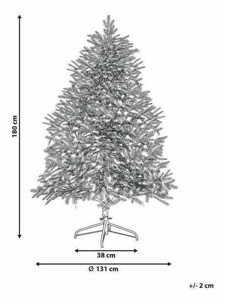 Vianočný stromček 180 cm Bresco (biela) (s osvetlením)