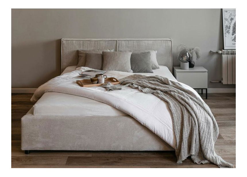 Bračni krevet 140 cm Fatime (s podnicom) (s prostorom za odlaganje) (sivo-bež + crna)