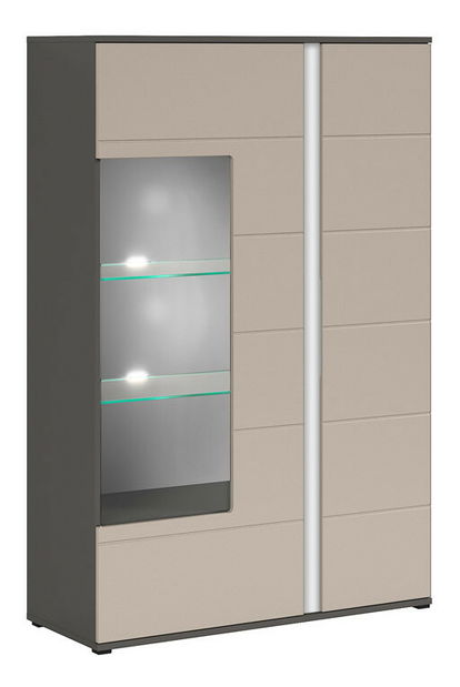 Vitrină Grant REG1W1D (Gri wolfram + popol)