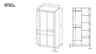 Šatníková skriňa Jord 1